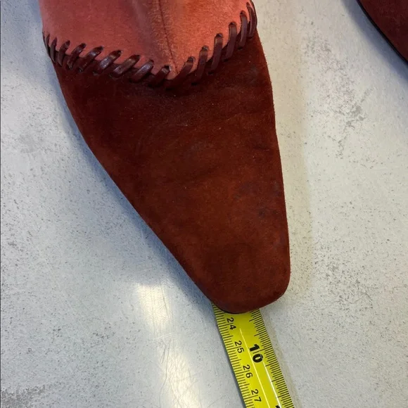 Salvatore Ferragamo Red and Orange Heeled Boots - Picture 5 of 7
